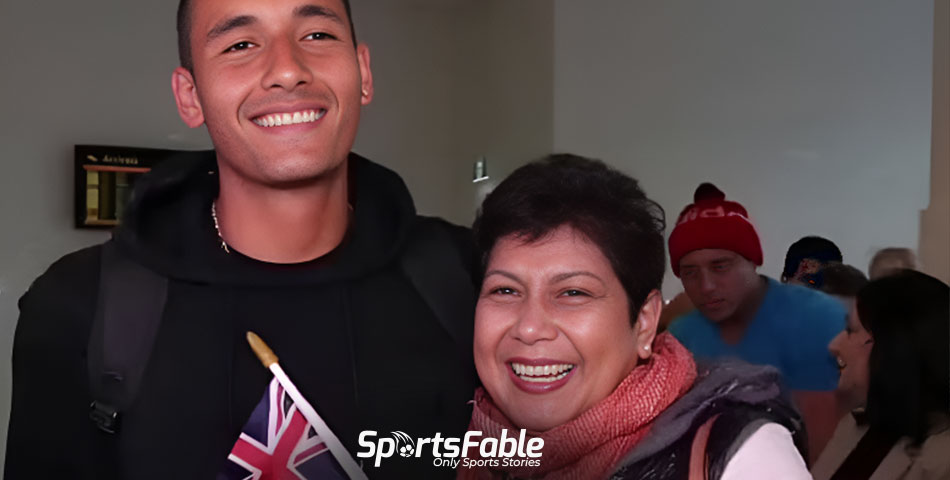 A young Nick Kyrgios is seen with his mum Norlaila who has been cheering him on through his stellar doubles campaign